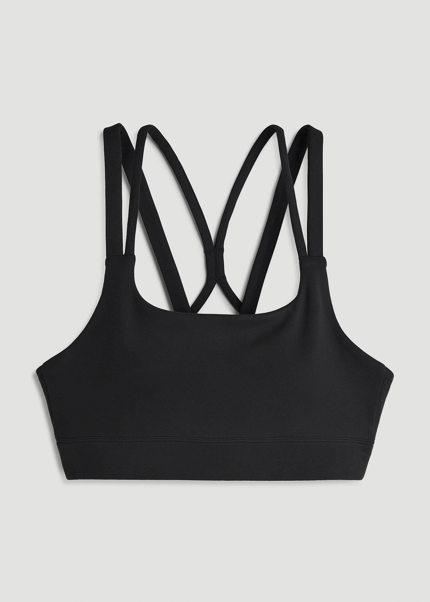 American Tall Discount | Balance Multi-Strap Sports Bra for Tall Women in Black