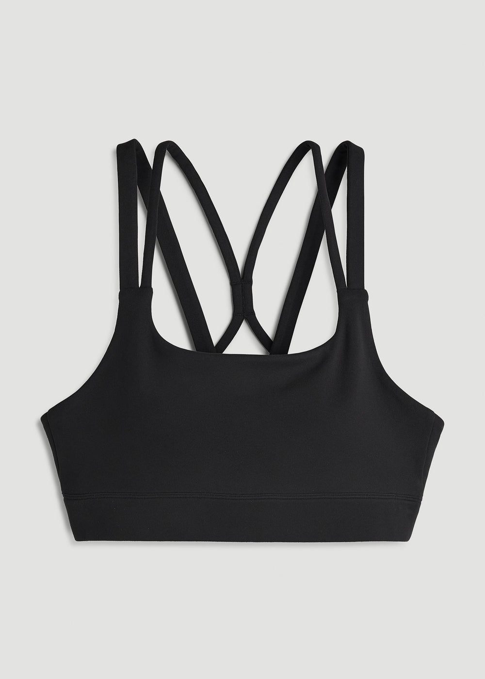 American Tall Discount | Balance Multi-Strap Sports Bra for Tall Women in Black