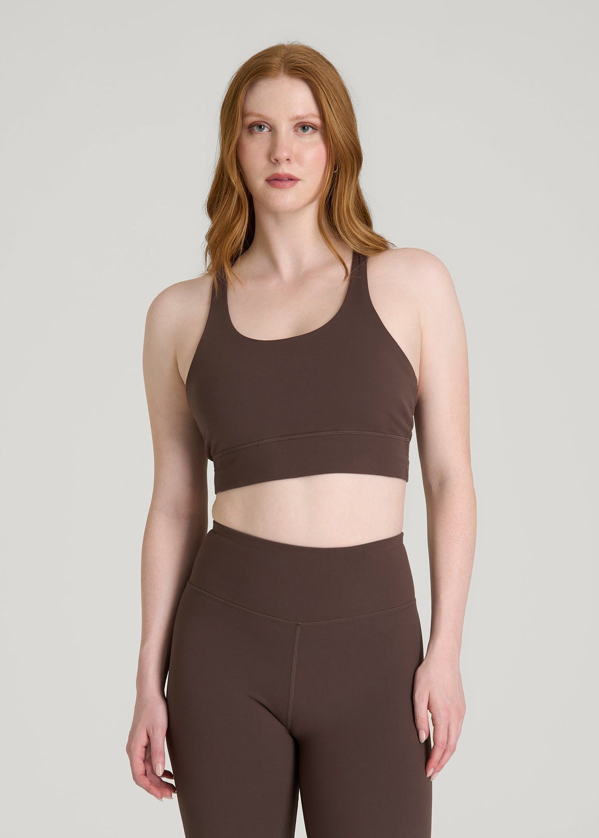 American Tall Online | Balance Crisscross Sports Bra for Tall Women in Espresso
