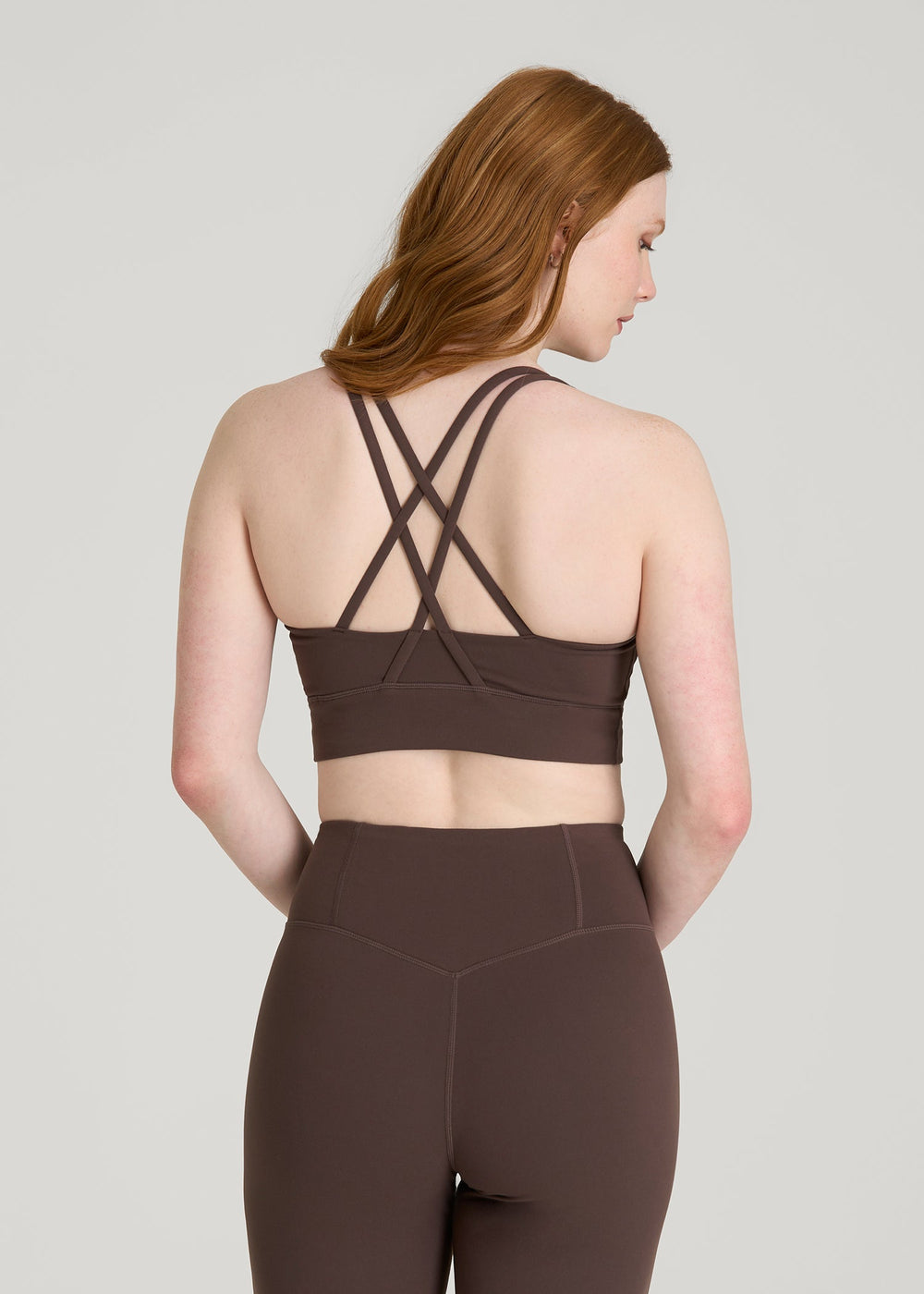 American Tall Online | Balance Crisscross Sports Bra for Tall Women in Espresso