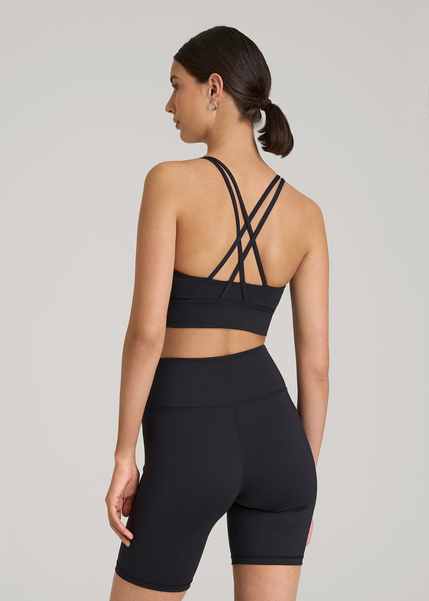 American Tall Sale | Balance Crisscross Sports Bra for Tall Women in Black