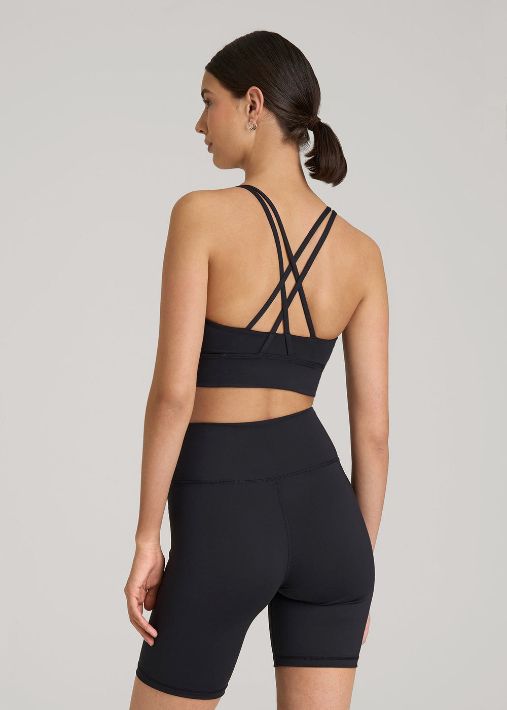 American Tall Sale | Balance Crisscross Sports Bra for Tall Women in Black
