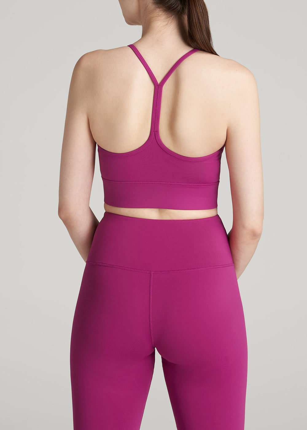 American Tall For Sale | Racerback Sports Bra for Tall Women in Pink Orchid