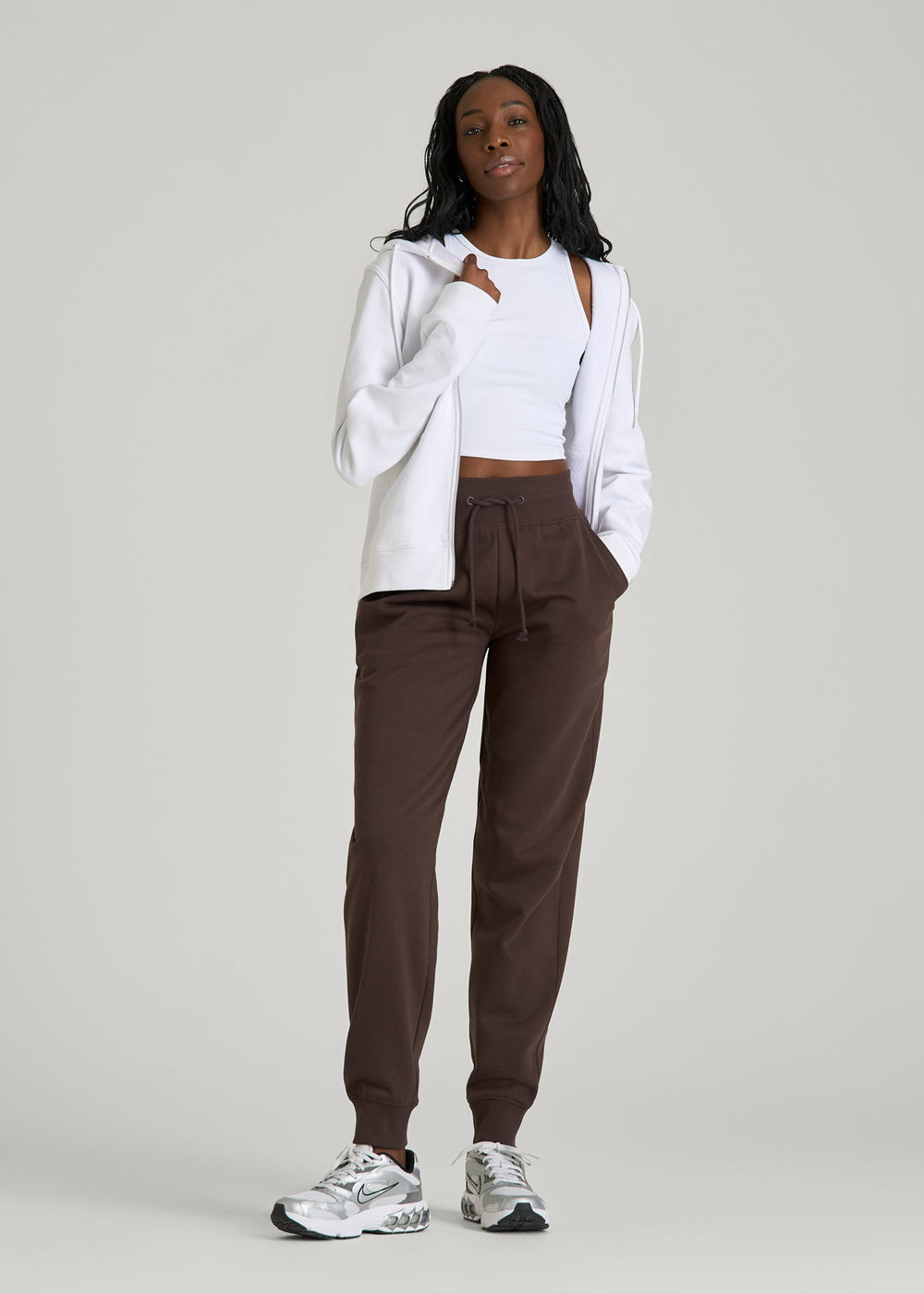 American Tall Discount | A.T. Basics Athletic Joggers for Tall Women in Espresso