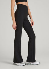American Tall Online | Ultra Soft High Rise Flare Yoga Pants for Tall Women in Black Mix
