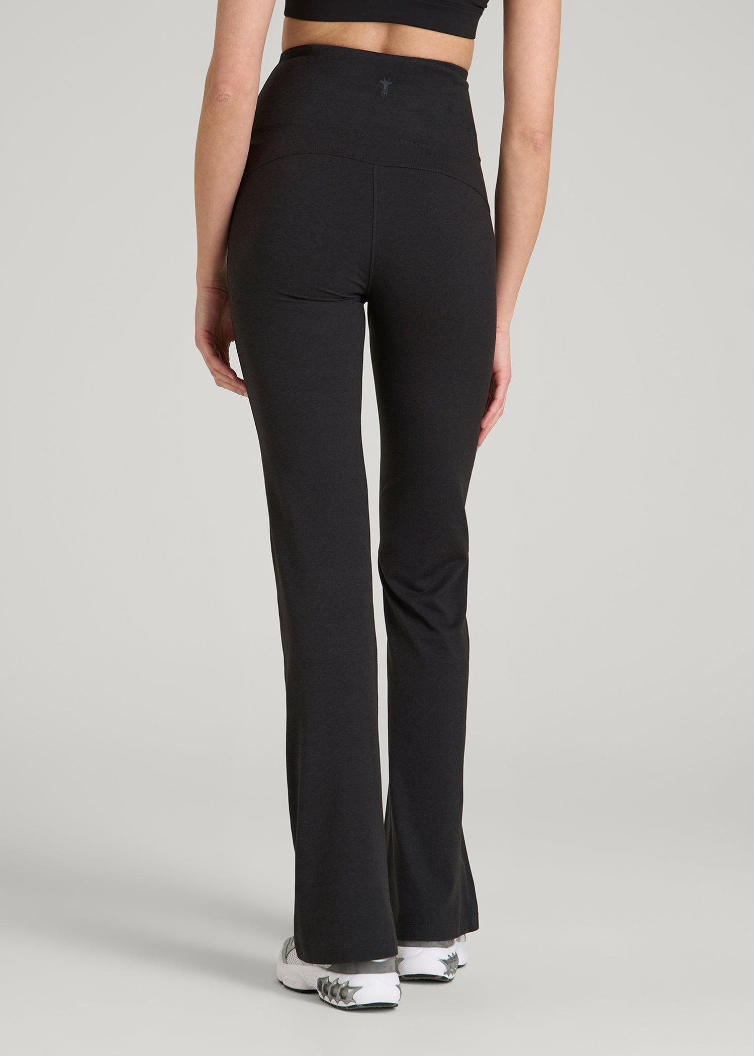 American Tall Online | Ultra Soft High Rise Flare Yoga Pants for Tall Women in Black Mix