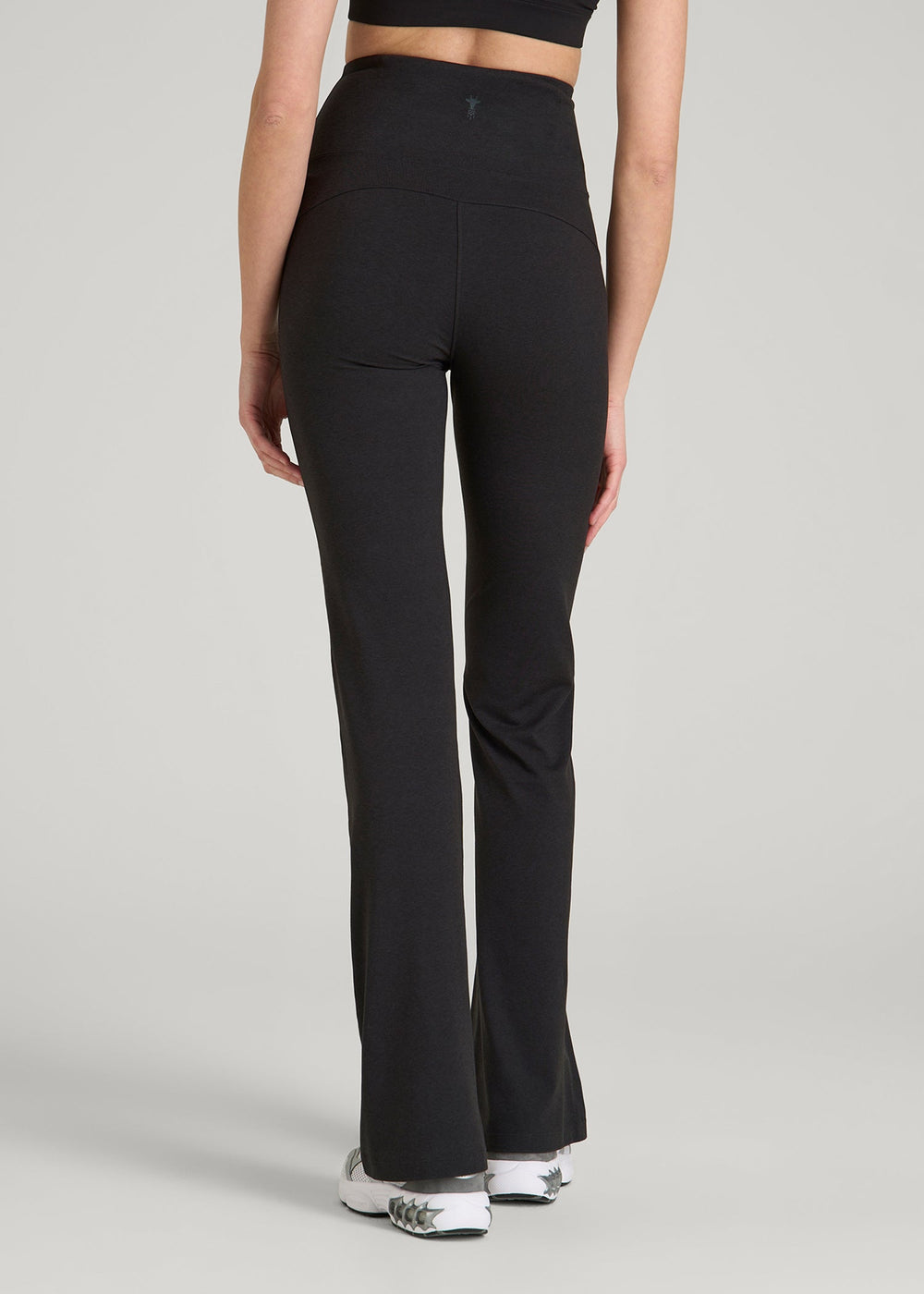American Tall Online | Ultra Soft High Rise Flare Yoga Pants for Tall Women in Black Mix