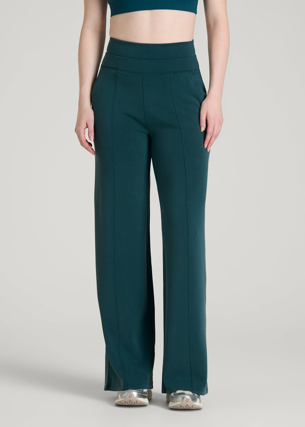 American Tall For Sale | Soft Motion Wide Leg Ultra High Rise Pant for Tall Women in Deep Teal
