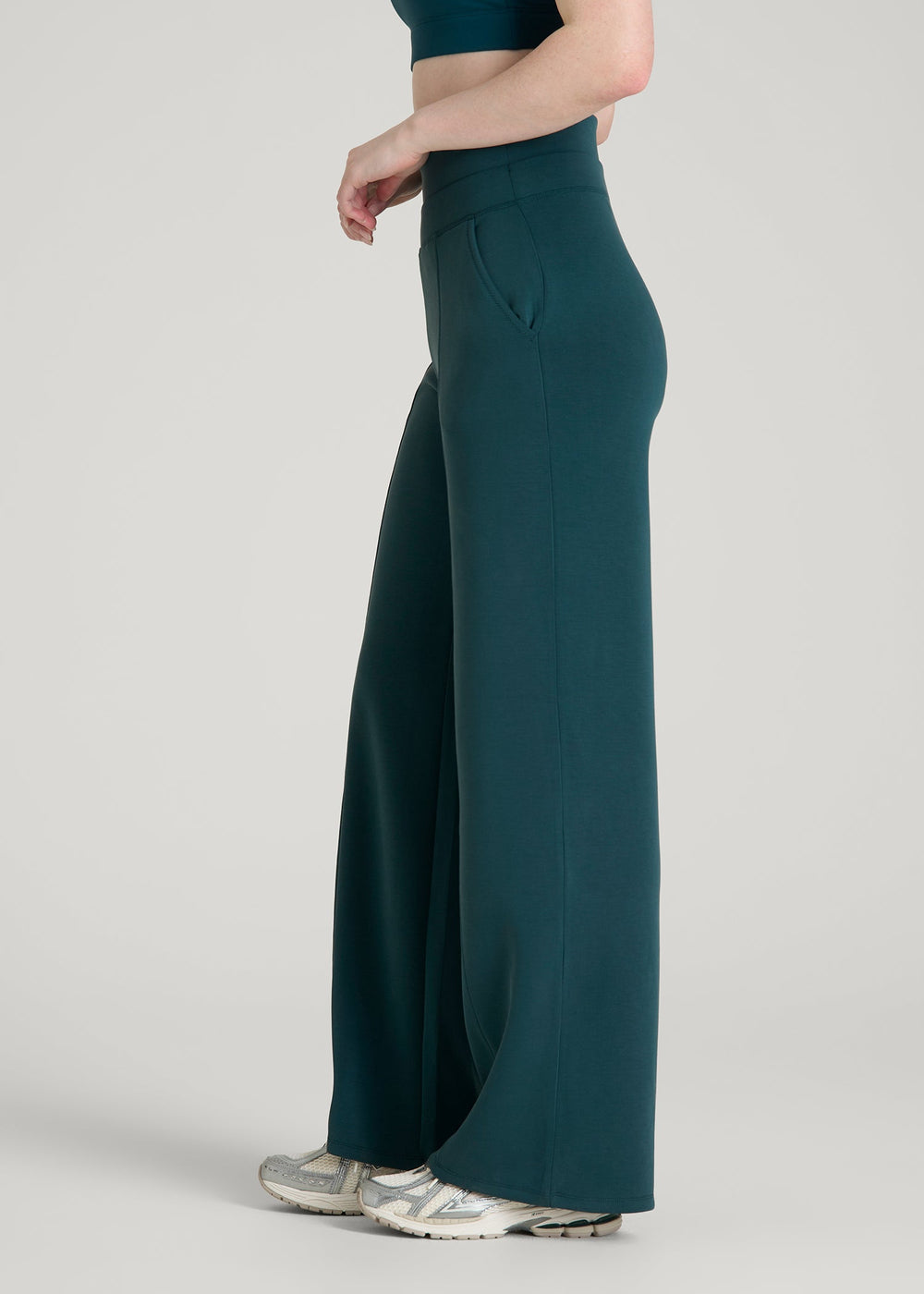 American Tall For Sale | Soft Motion Wide Leg Ultra High Rise Pant for Tall Women in Deep Teal