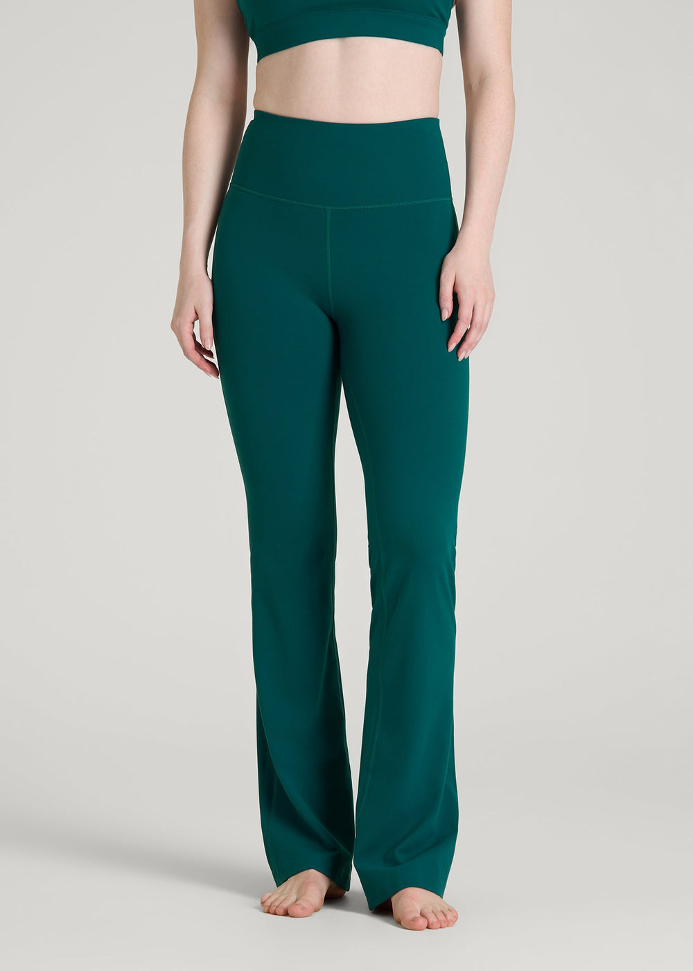 American Tall Discount | Balance Flare Yoga Pants for Tall Women in Deep Teal