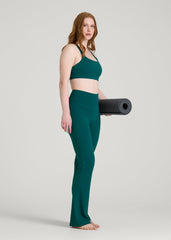 American Tall Discount | Balance Flare Yoga Pants for Tall Women in Deep Teal