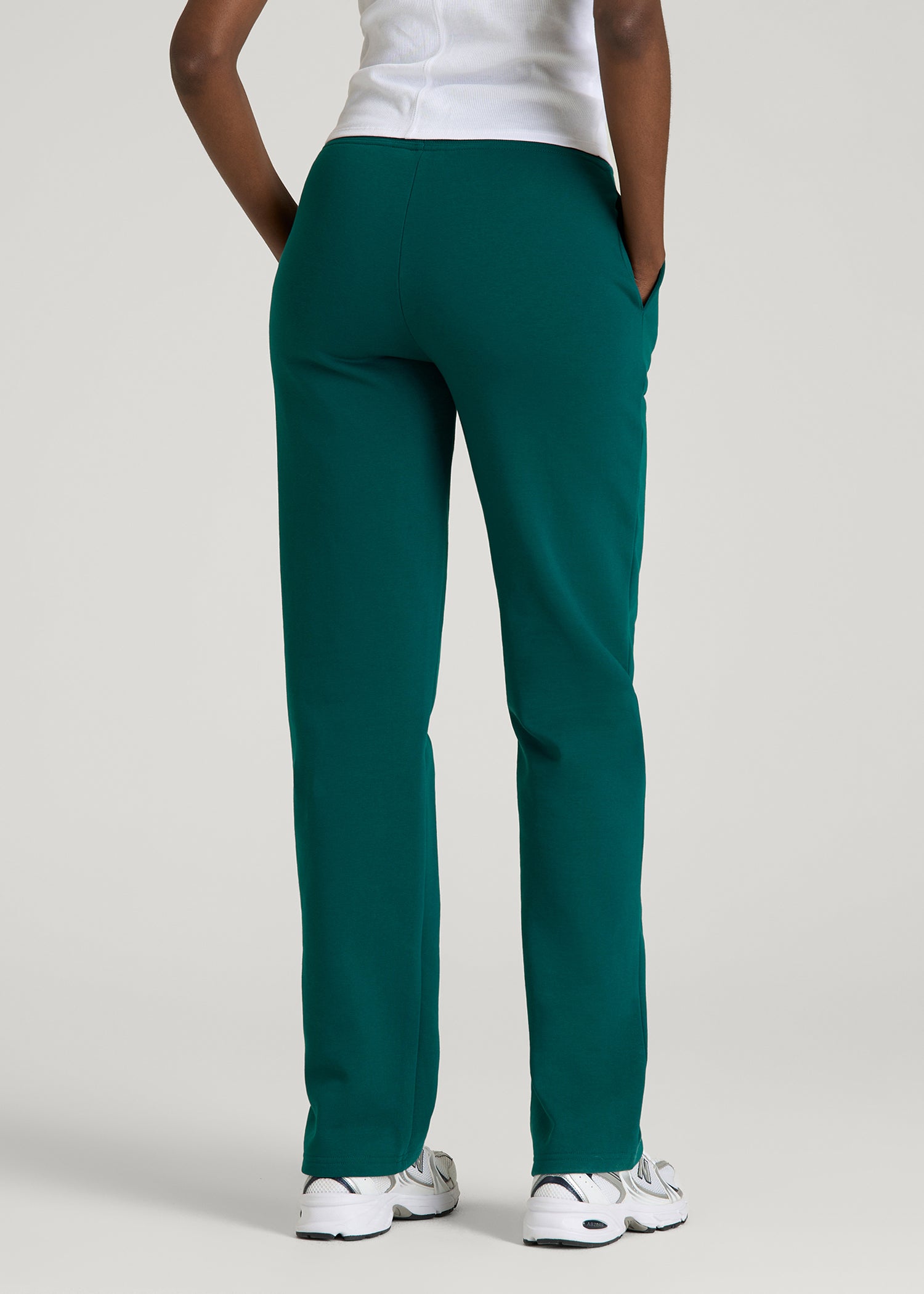 American Tall Sale | Wearever Fleece Open-Bottom Sweatpants for Tall Women in Deep Teal