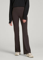 American Tall Outlet | Ultra Soft High Rise Flare Yoga Pants for Tall Women in Espresso Mix