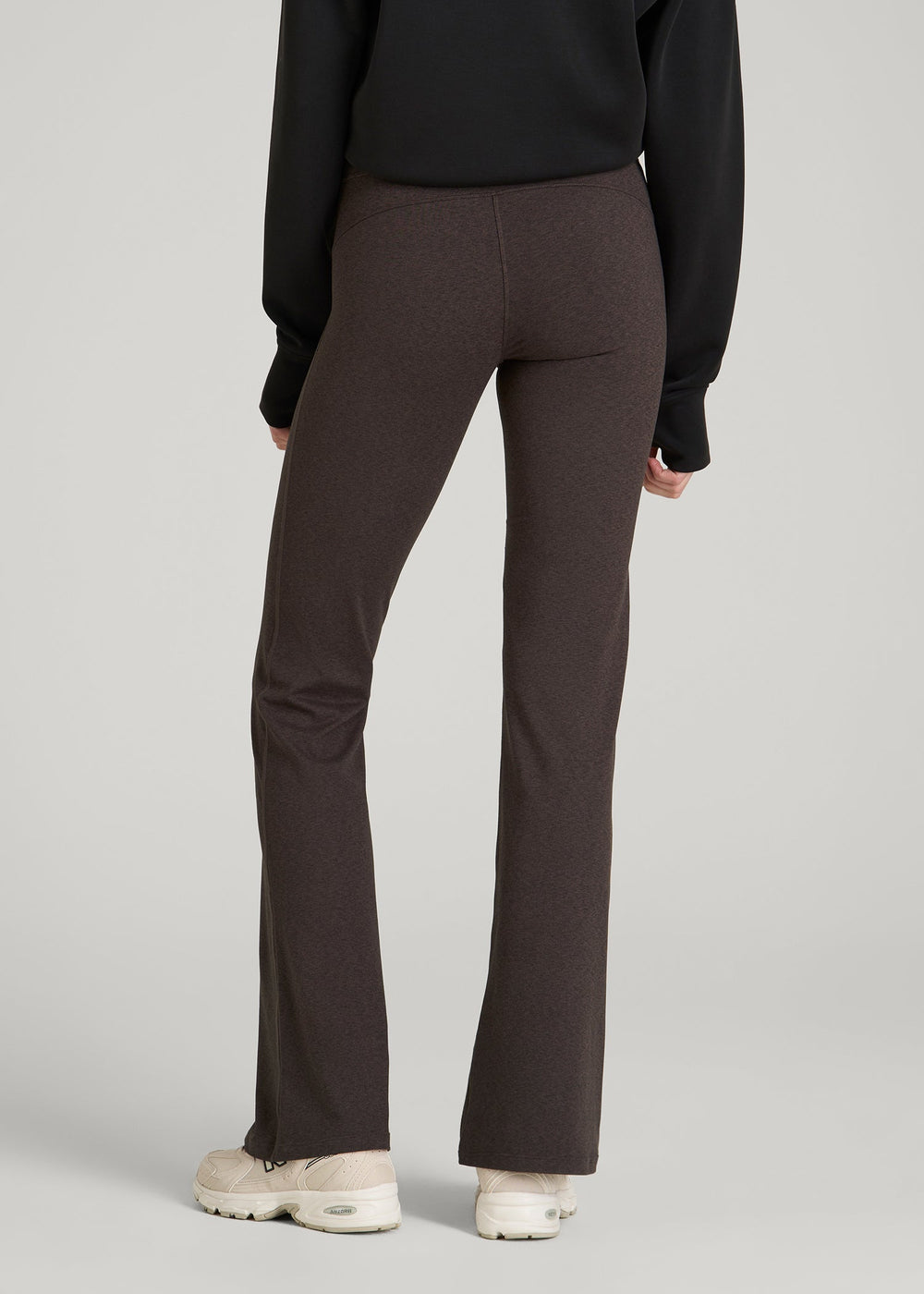 American Tall Outlet | Ultra Soft High Rise Flare Yoga Pants for Tall Women in Espresso Mix
