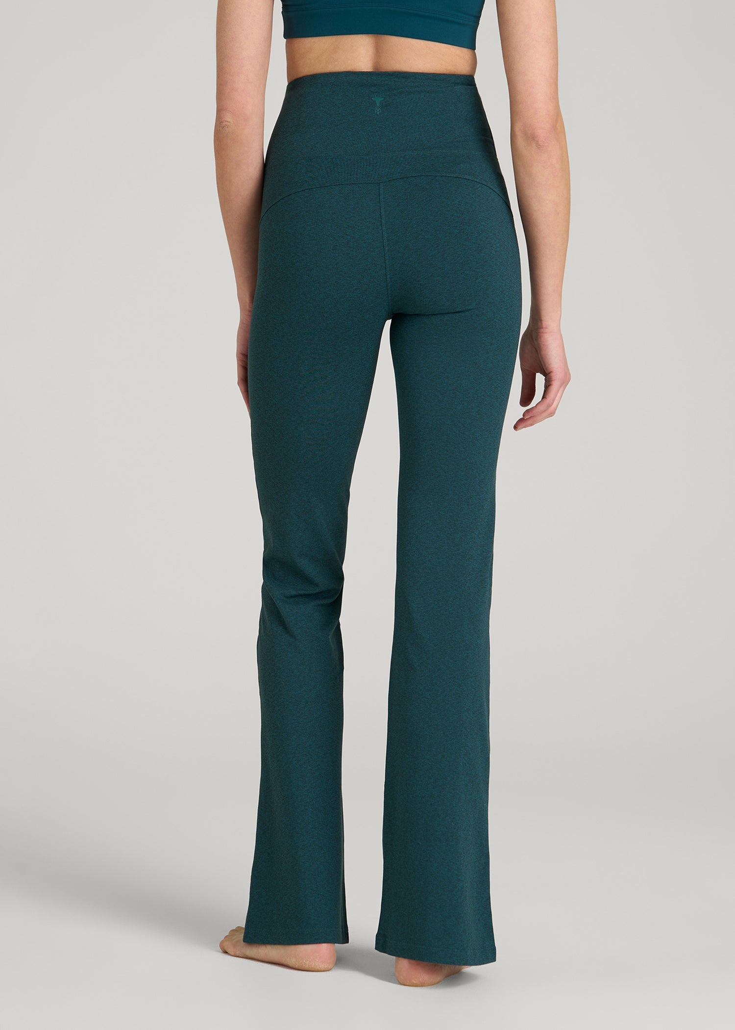 American Tall For Sale | Ultra Soft High Rise Flare Yoga Pants for Tall Women in Deep Teal Mix