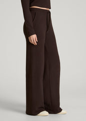 American Tall Discount | Mid Rise Waffle Wide Leg Pant for Tall Women in Espresso