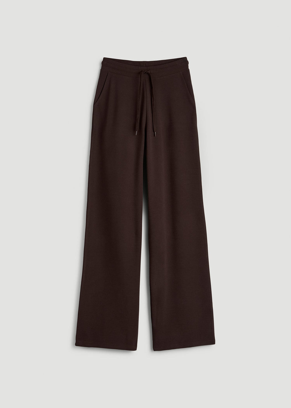 American Tall Discount | Mid Rise Waffle Wide Leg Pant for Tall Women in Espresso