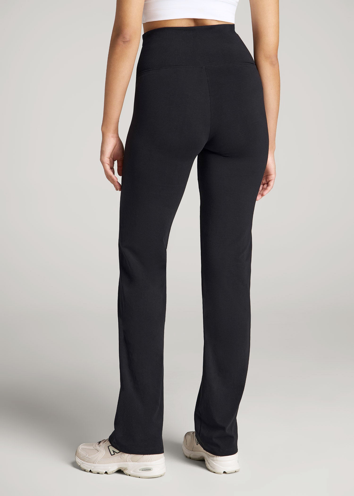 American Tall Sale | Women's Straight Leg Cotton Leggings for Tall Women in Black