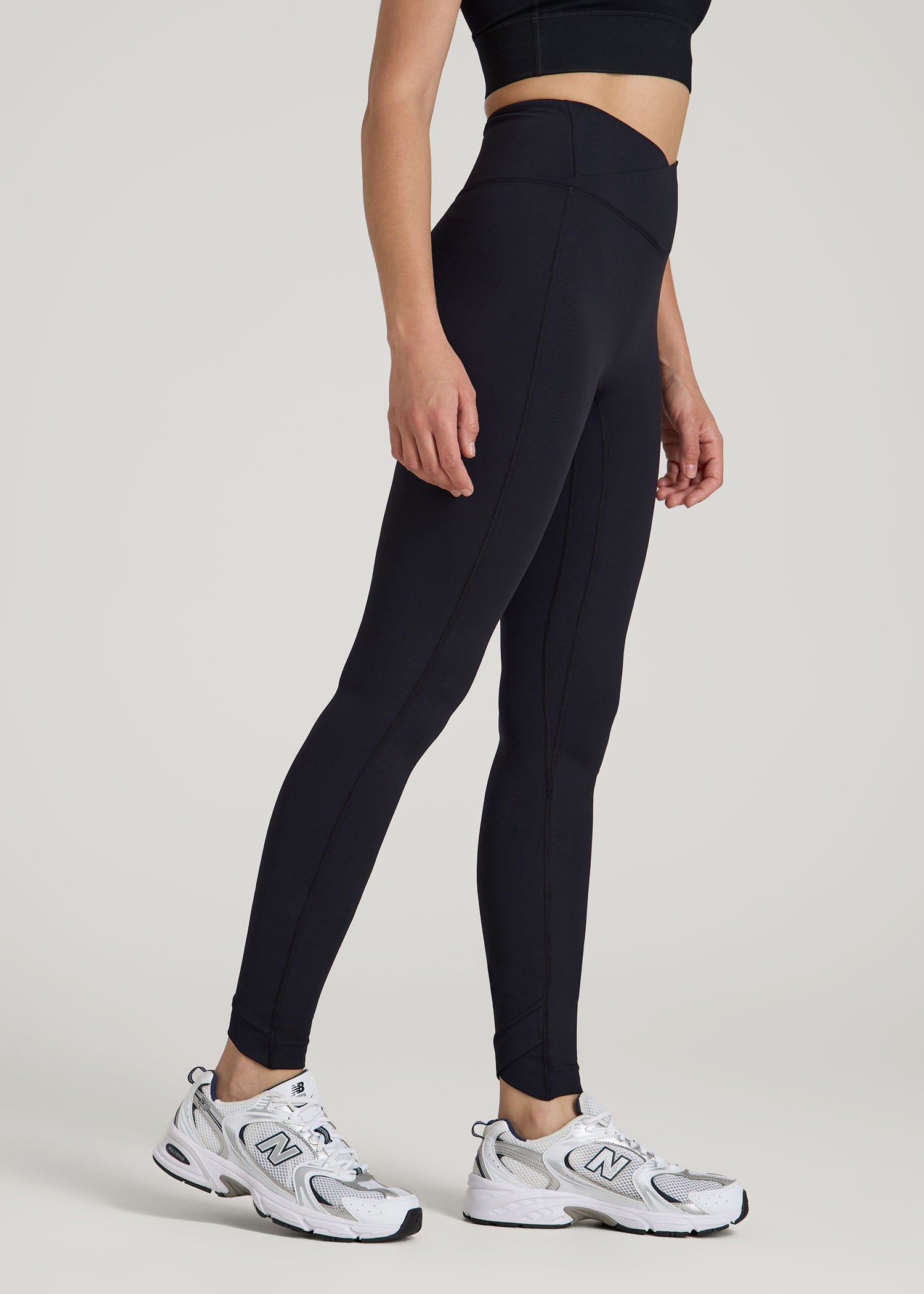 American Tall For Sale | Balance Cross Over Leggings for Tall Women in Black