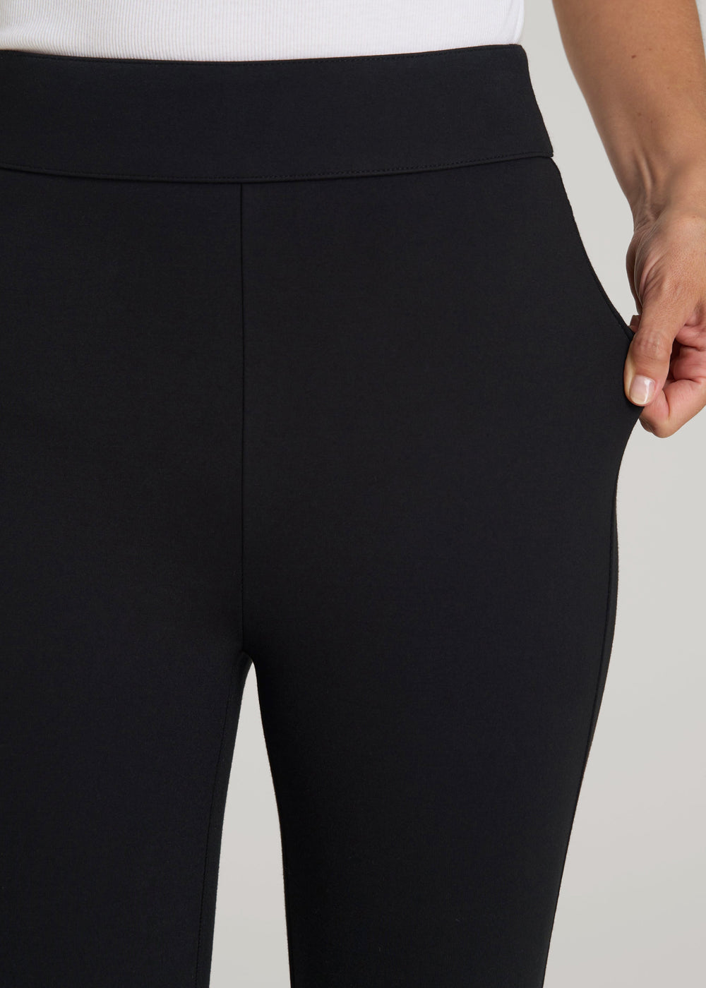 American Tall Sale | Soft Flex Ponte Stirrup Pants  for Tall Women in Black
