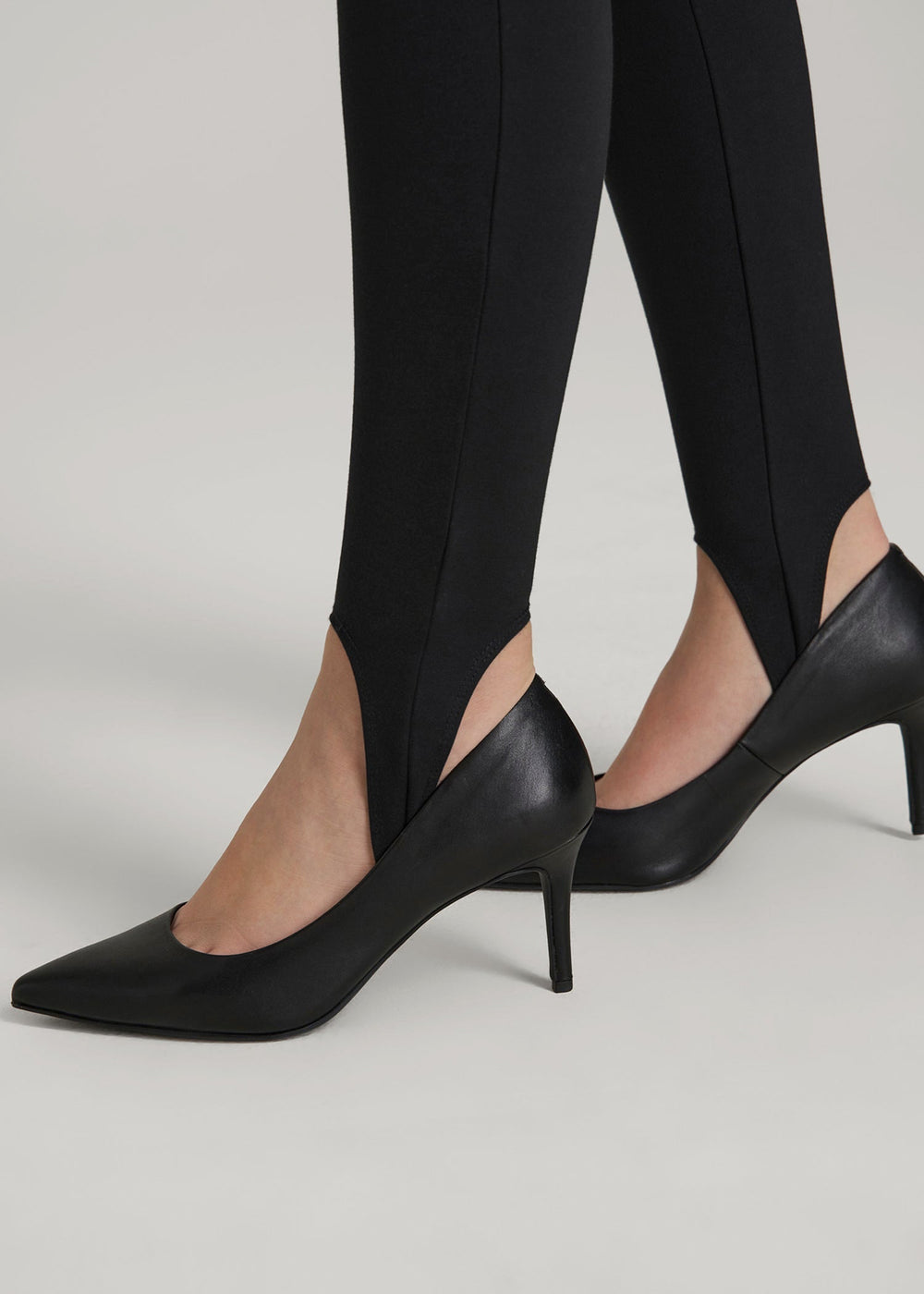American Tall Sale | Soft Flex Ponte Stirrup Pants  for Tall Women in Black
