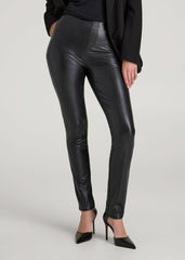 American Tall Outlet | True Touch Leather Leggings for Tall Women in Black