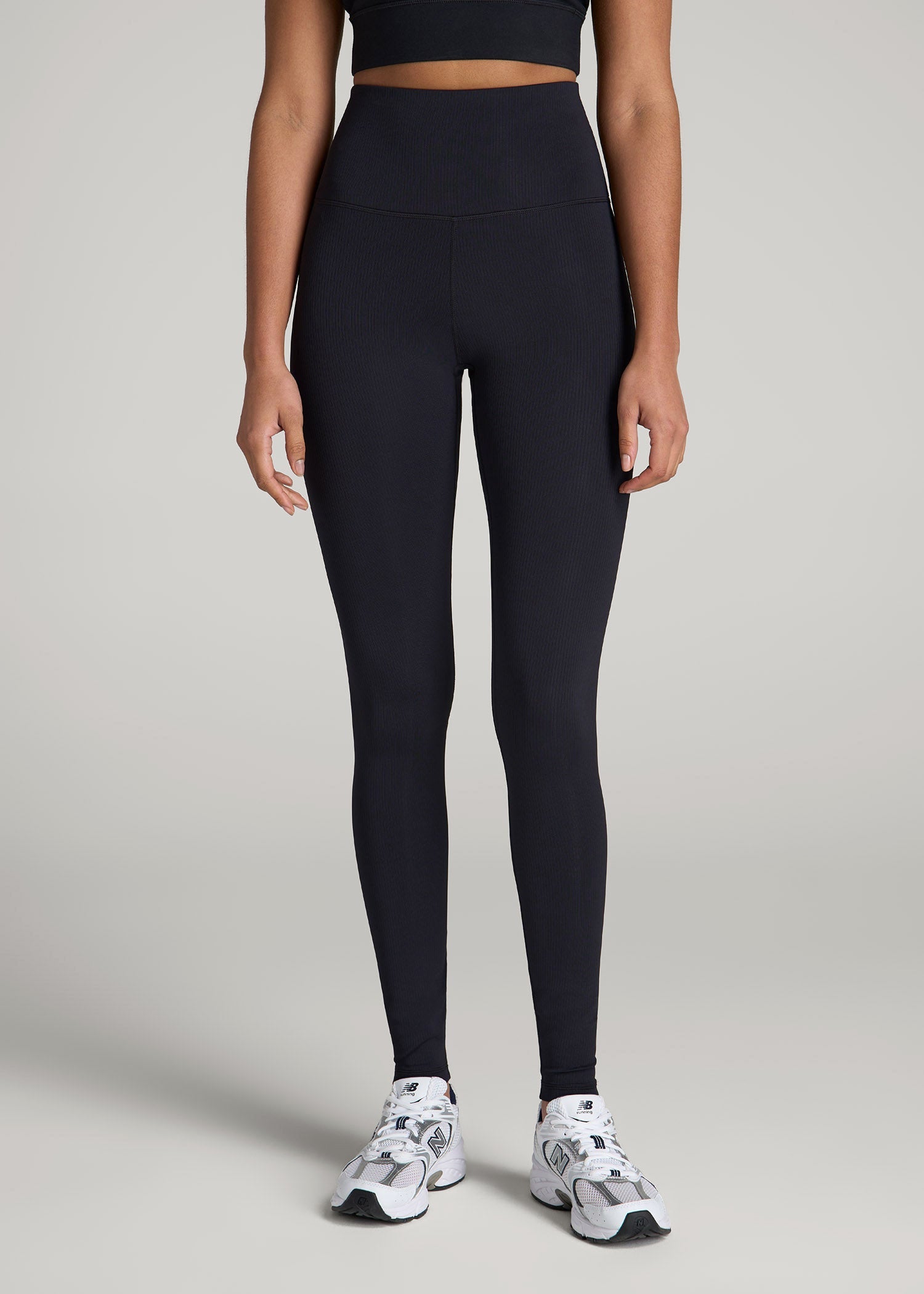 American Tall Online Shop | Balance High-Rise Leggings for Tall Women in Ribbed Black