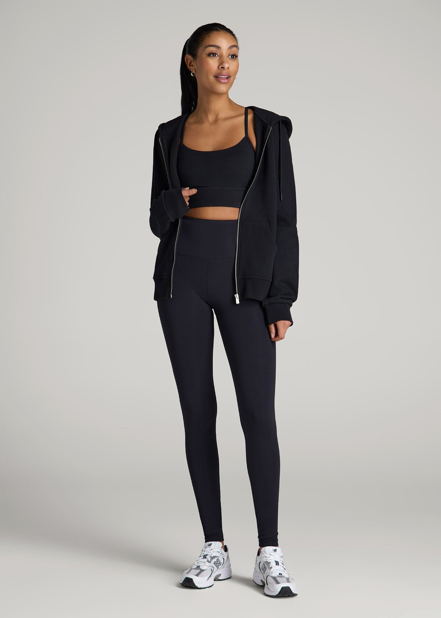 American Tall Online Shop | Balance High-Rise Leggings for Tall Women in Ribbed Black
