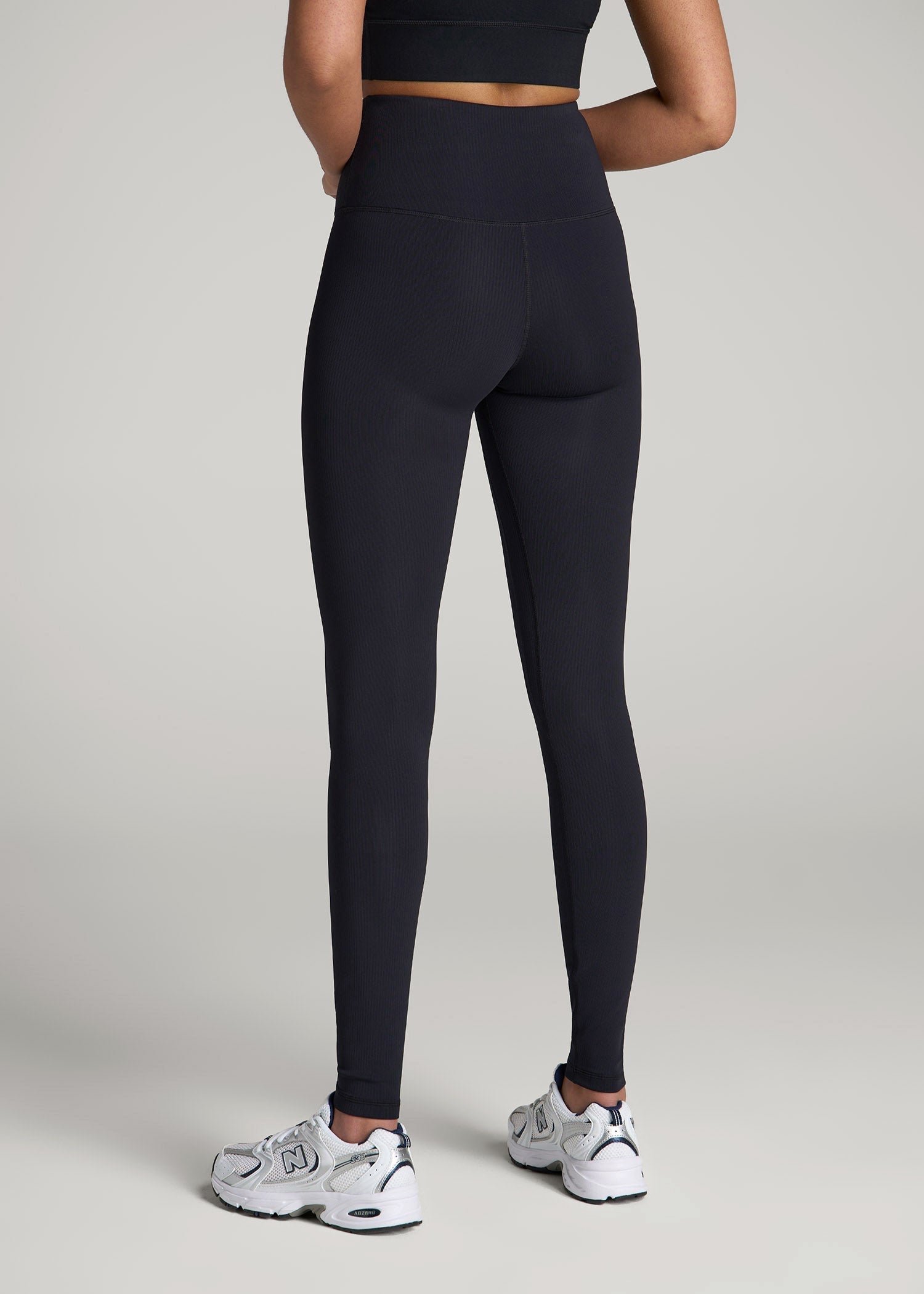 American Tall Online Shop | Balance High-Rise Leggings for Tall Women in Ribbed Black