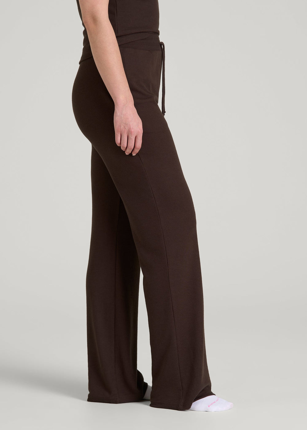 American Tall Online | Open-Bottom Waffle Lounge Pants for Tall Women in Espresso