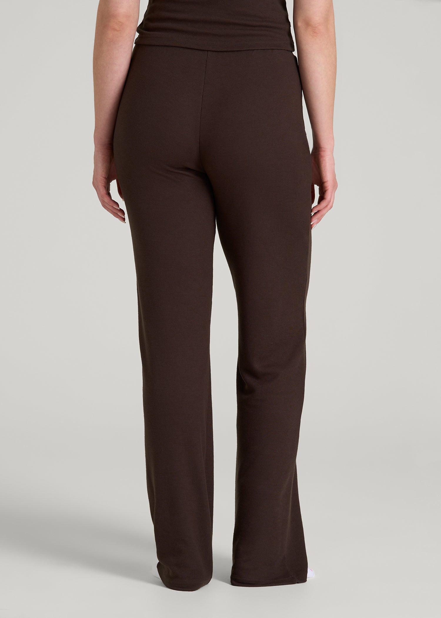 American Tall Online | Open-Bottom Waffle Lounge Pants for Tall Women in Espresso