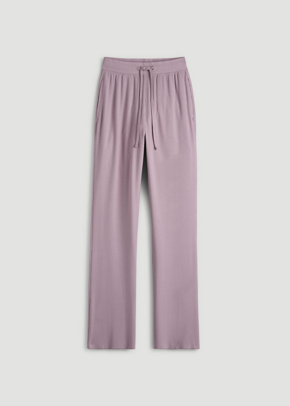 American Tall Sale | Ribbed Flare Pants for Tall Women in Smoked Mauve