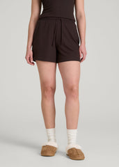 American Tall Outlet | Waffle Sleep Shorts for Tall Women in Espresso