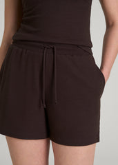 American Tall Outlet | Waffle Sleep Shorts for Tall Women in Espresso
