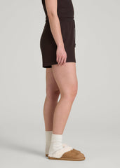 American Tall Outlet | Waffle Sleep Shorts for Tall Women in Espresso
