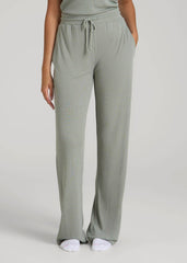 American Tall For Sale | Open-Bottom Waffle Lounge Pants for Tall Women in Seagrass
