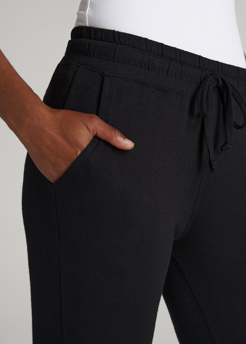 American Tall Online Shop | Open-Bottom Cozy PJ Lounge Pants for Tall Women in Black
