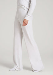 American Tall Online | Ribbed Flare Lounge Pants for Tall Women in Cloud White