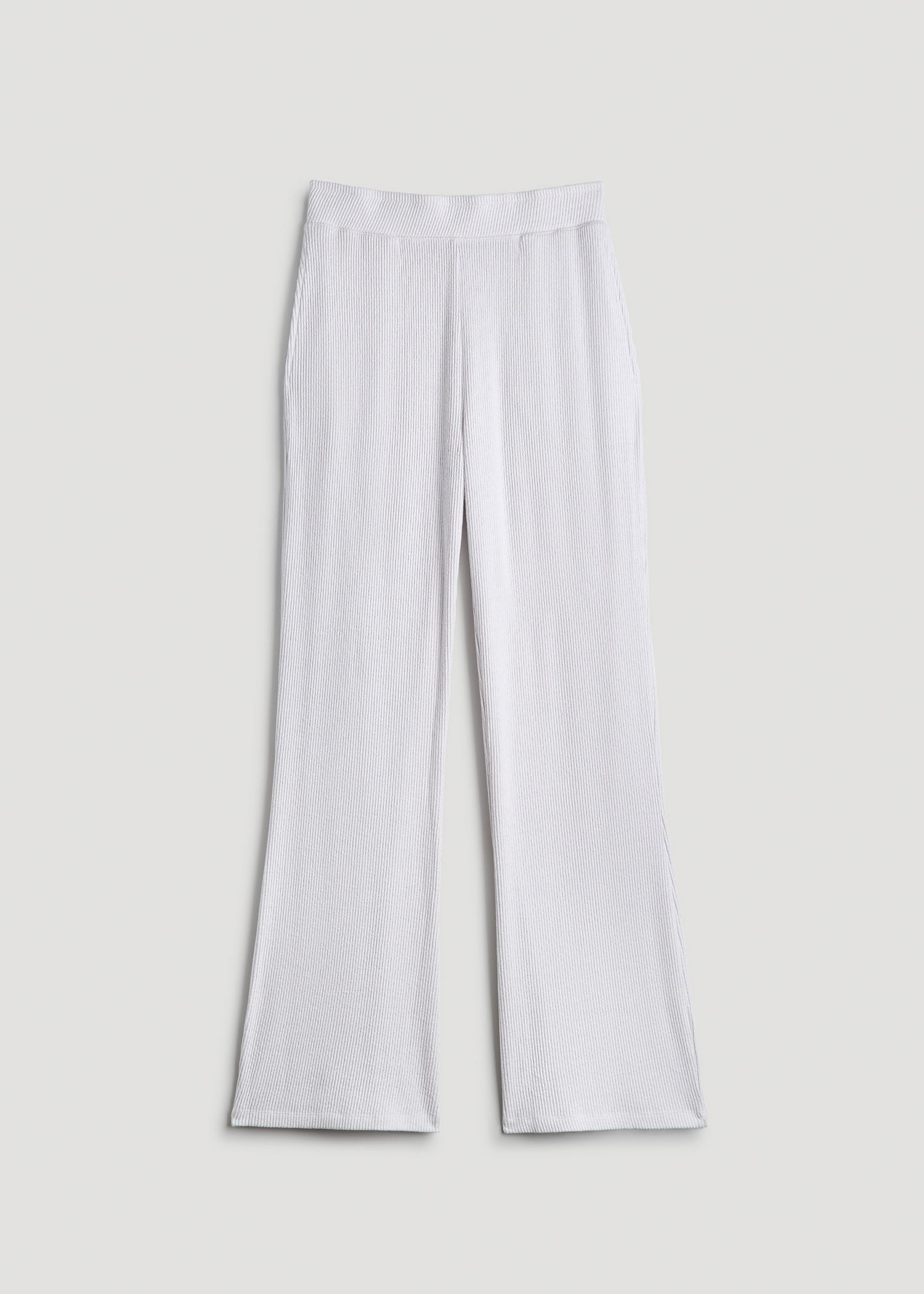 American Tall Online | Ribbed Flare Lounge Pants for Tall Women in Cloud White