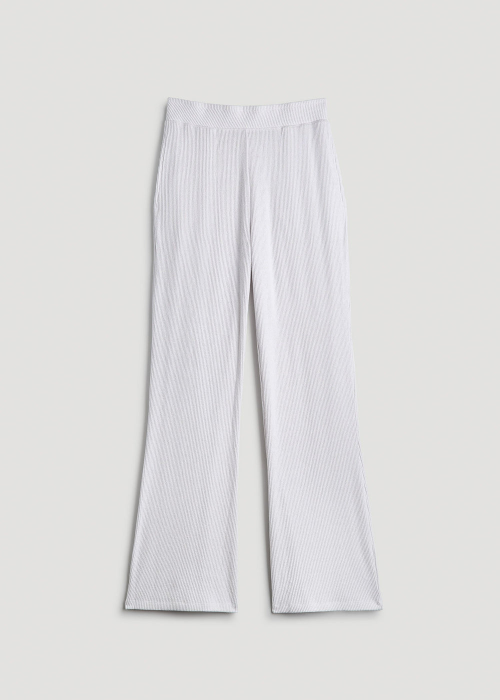 American Tall Online | Ribbed Flare Lounge Pants for Tall Women in Cloud White