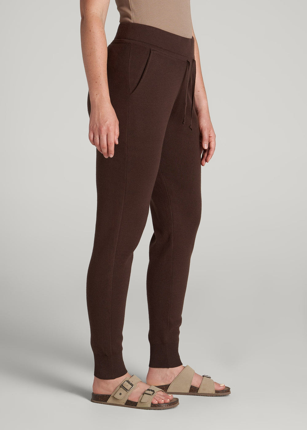 American Tall For Sale | Knit Lounge Joggers for Tall Women in Chocolate