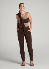 American Tall For Sale | Knit Lounge Joggers for Tall Women in Chocolate
