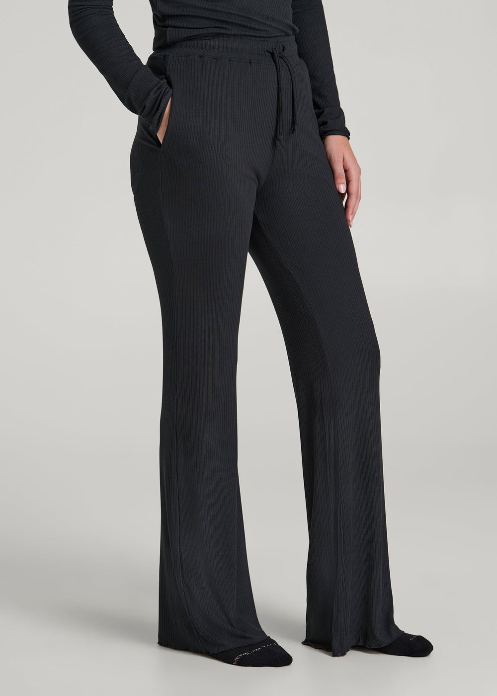 American Tall Online Shop | Ribbed Flare Pants for Tall Women in Black