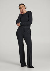 American Tall Online Shop | Ribbed Flare Pants for Tall Women in Black