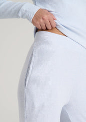 American Tall Sale | Women's Ribbed Flare Lounge Pants for Tall Women in Bluebird Mix