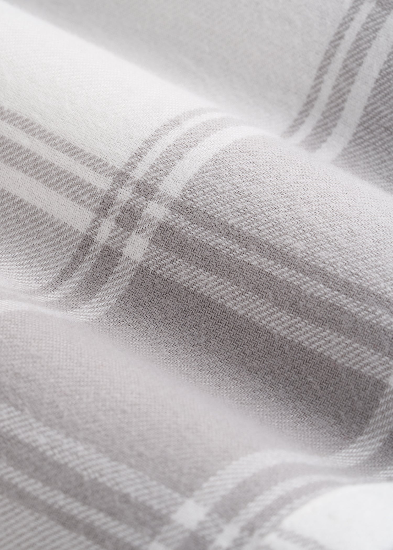 American Tall Outlet | Tie-Waist Flannel Pajama Pants for Tall Women in White and Grey Plaid