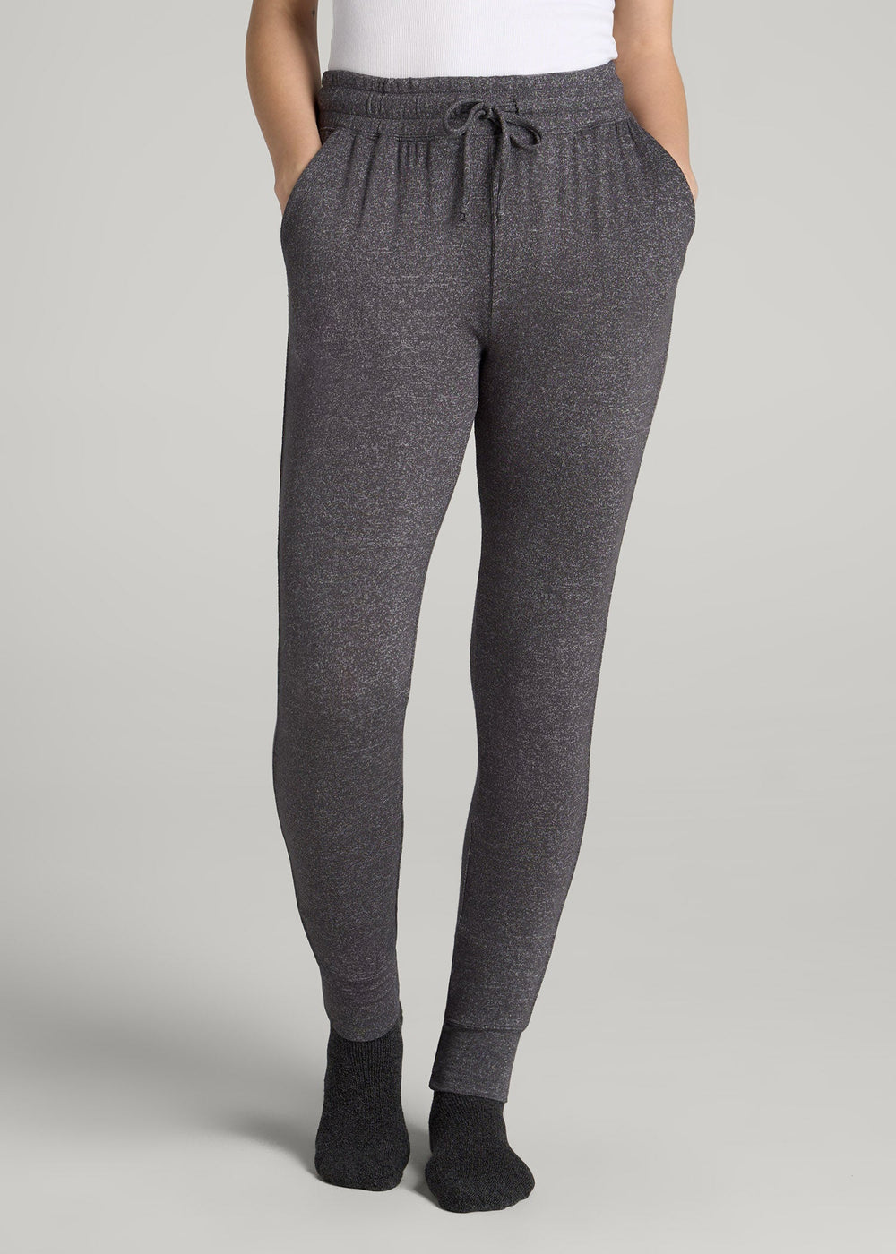American Tall Discount | Cozy Lounge Joggers for Tall Women in Charcoal Mix