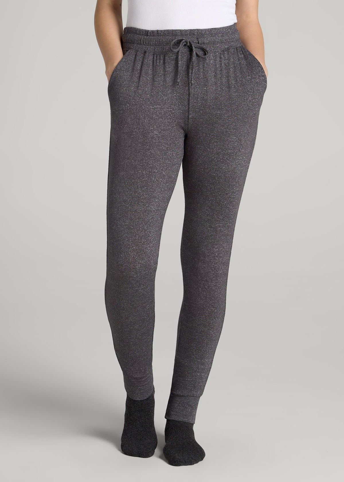 American Tall Discount | Cozy Lounge Joggers for Tall Women in Charcoal Mix