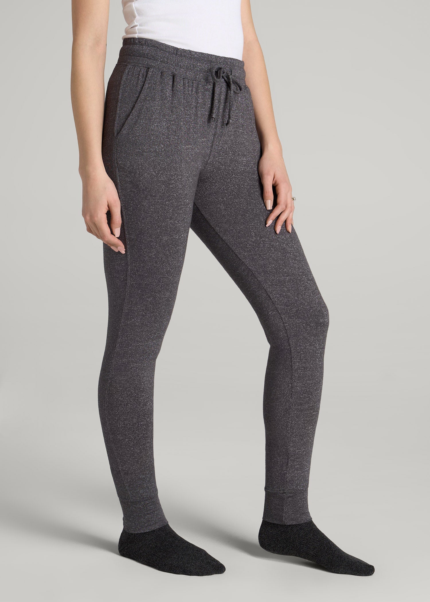 American Tall Discount | Cozy Lounge Joggers for Tall Women in Charcoal Mix