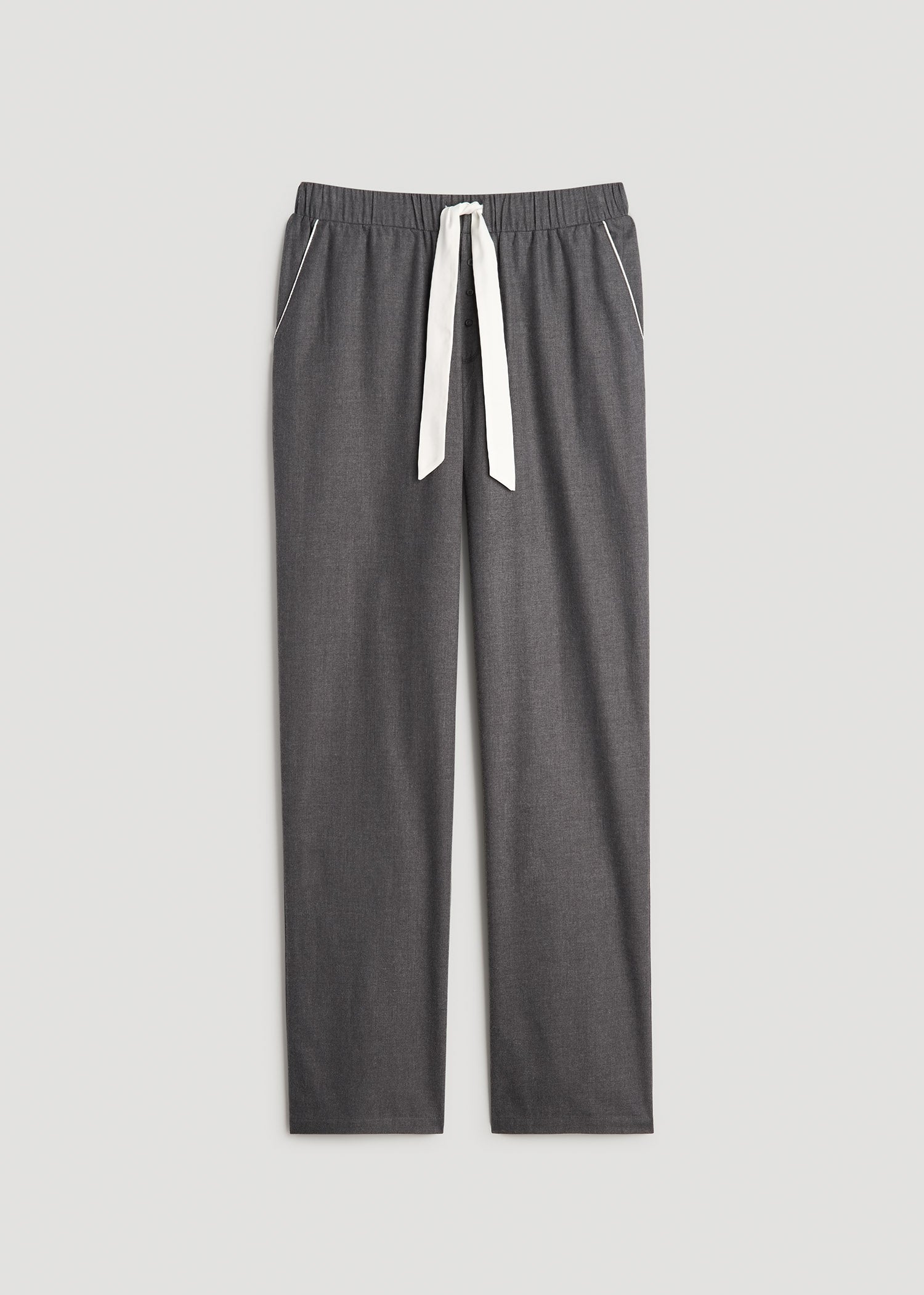 American Tall Online | Open-Bottom Flannel Pajama Pants for Tall Women in Charcoal Flannel